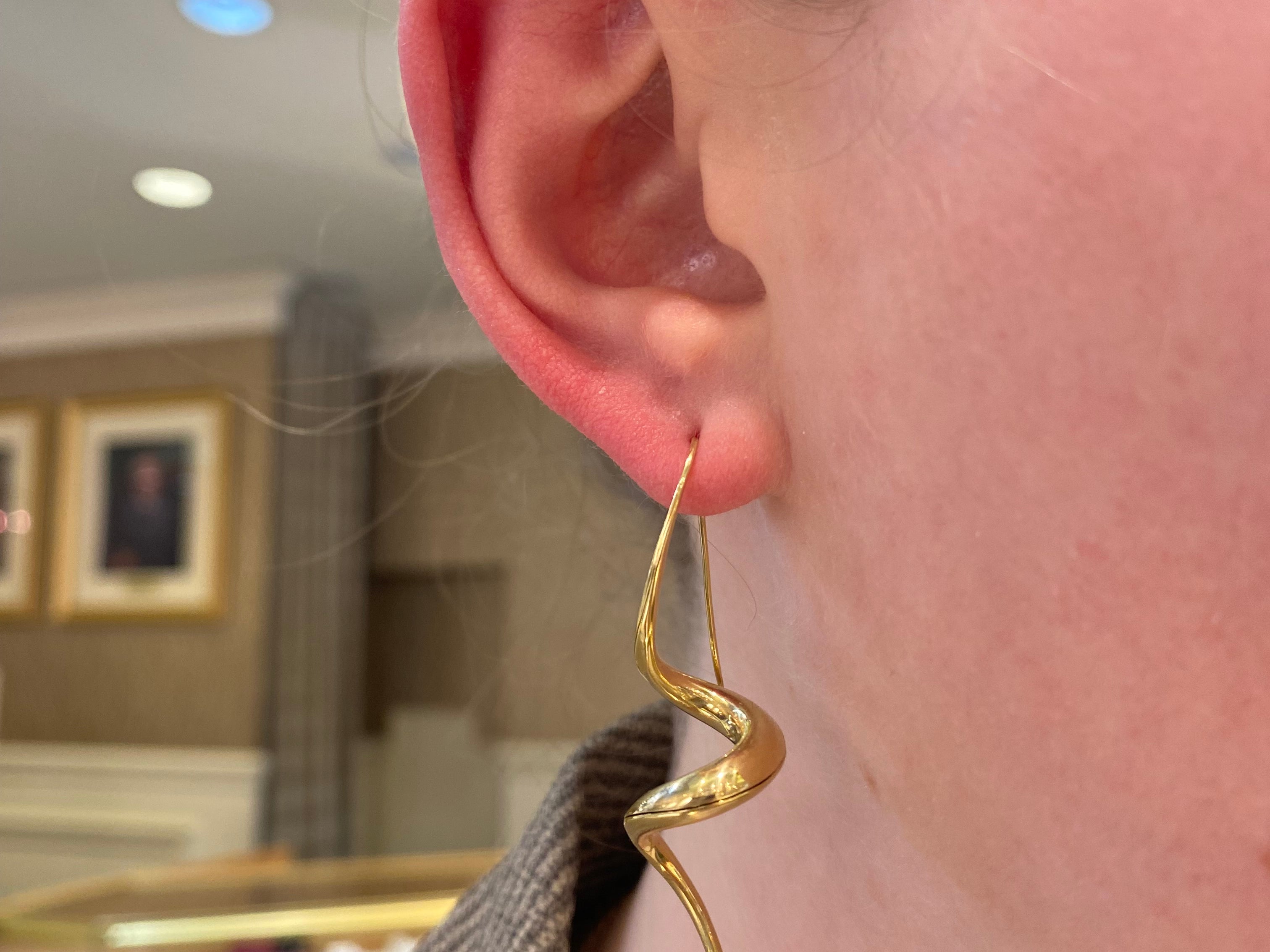 Michael Good Earrings Estate Michael Good 18K Yellow Gold Helicoidal Earrings