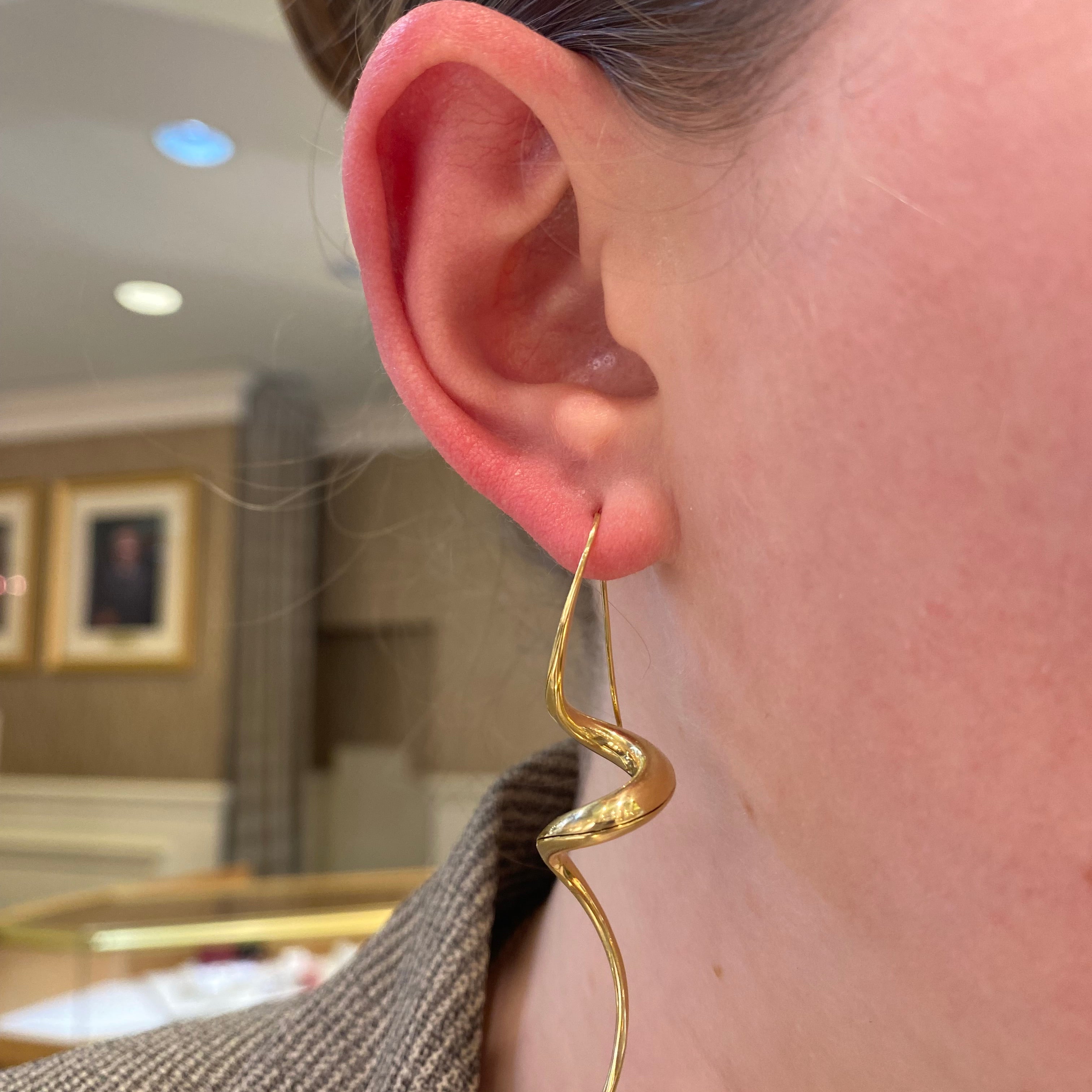 Michael Good Earrings Estate Michael Good 18K Yellow Gold Helicoidal Earrings