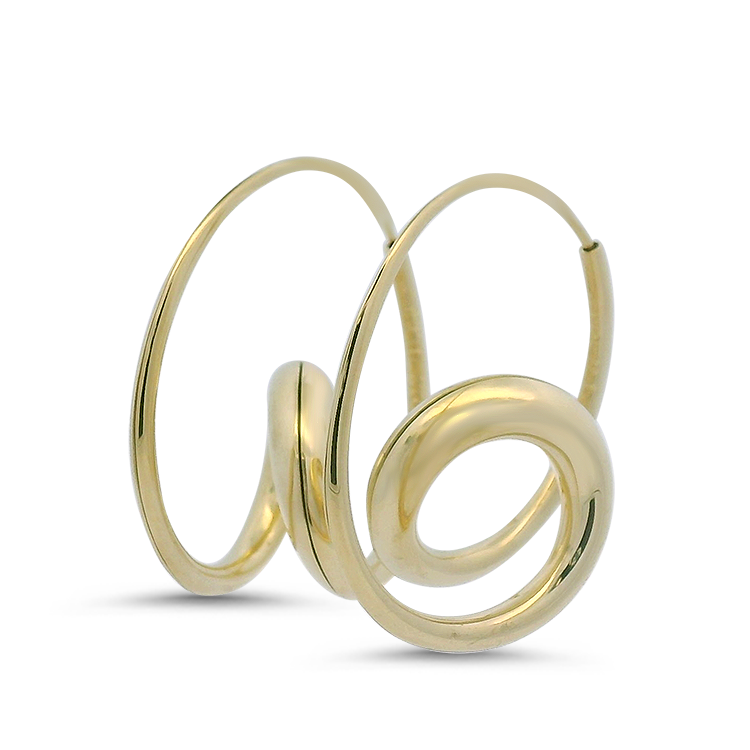 Michael Good Earrings Estate Michael Good 18k Yellow Gold Medium Single Loop Hoop Earrings