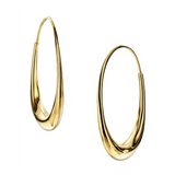Michael Good Earring Michael Good Estate 18k Yellow Gold Oval Hoop Earrings - Small