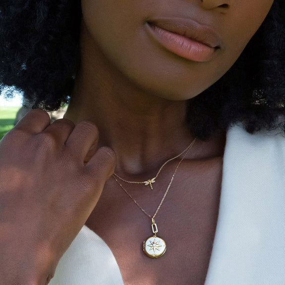 Monica Rich Kosann Necklaces and Pendants Monica Rich Kosann 18k Yellow Gold Adventure Compass 22" Locket