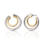 Monica Rich Kosann Earrings Monica Rich Kosann 18K Yellow Gold and Sterling Silver Galaxy Wrap Hoop Earrings