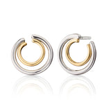 Monica Rich Kosann Earrings Monica Rich Kosann 18K Yellow Gold and Sterling Silver Galaxy Wrap Hoop Earrings
