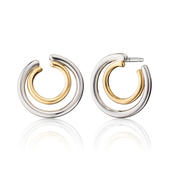 Monica Rich Kosann Earrings Monica Rich Kosann 18K Yellow Gold and Sterling Silver Galaxy Wrap Hoop Earrings