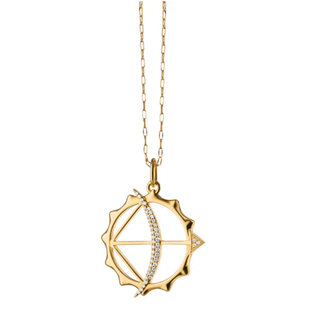 Monica Rich Kosann Necklaces and Pendants Monica Rich Kosann 18k Yellow Gold Apollo Charm Strength Diamond Necklace