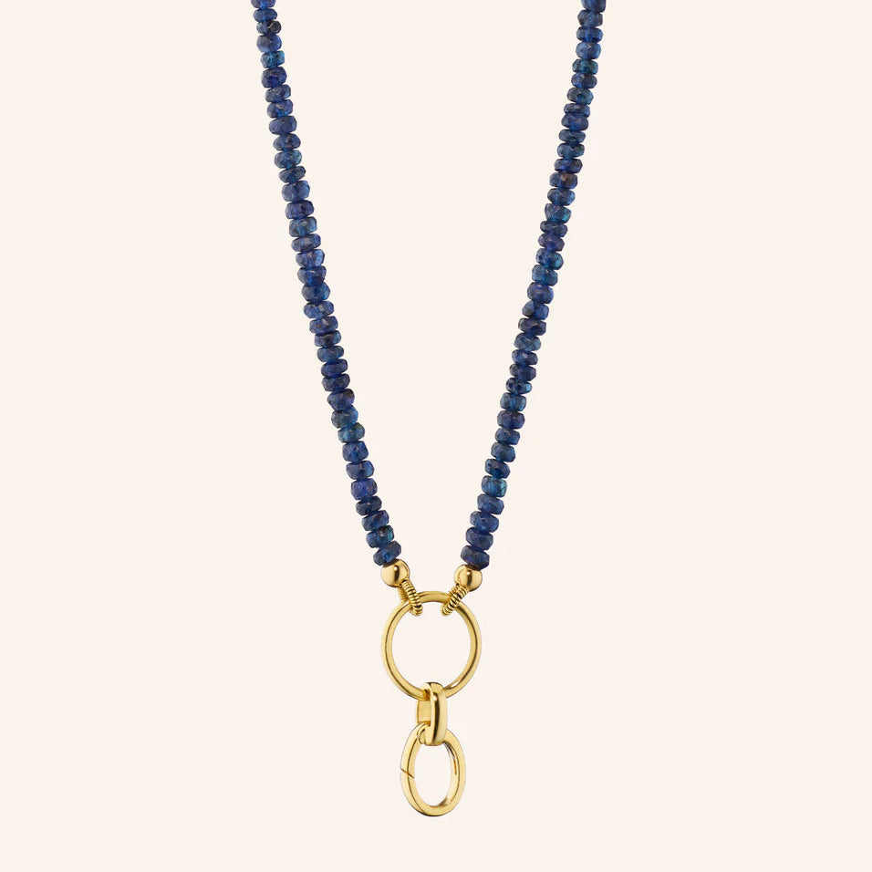 Monica Rich Kosann Necklaces and Pendants Monica Rich Kosann 18k Yellow Gold & Blue Sapphire Bead Charm Chain Necklace - 18"