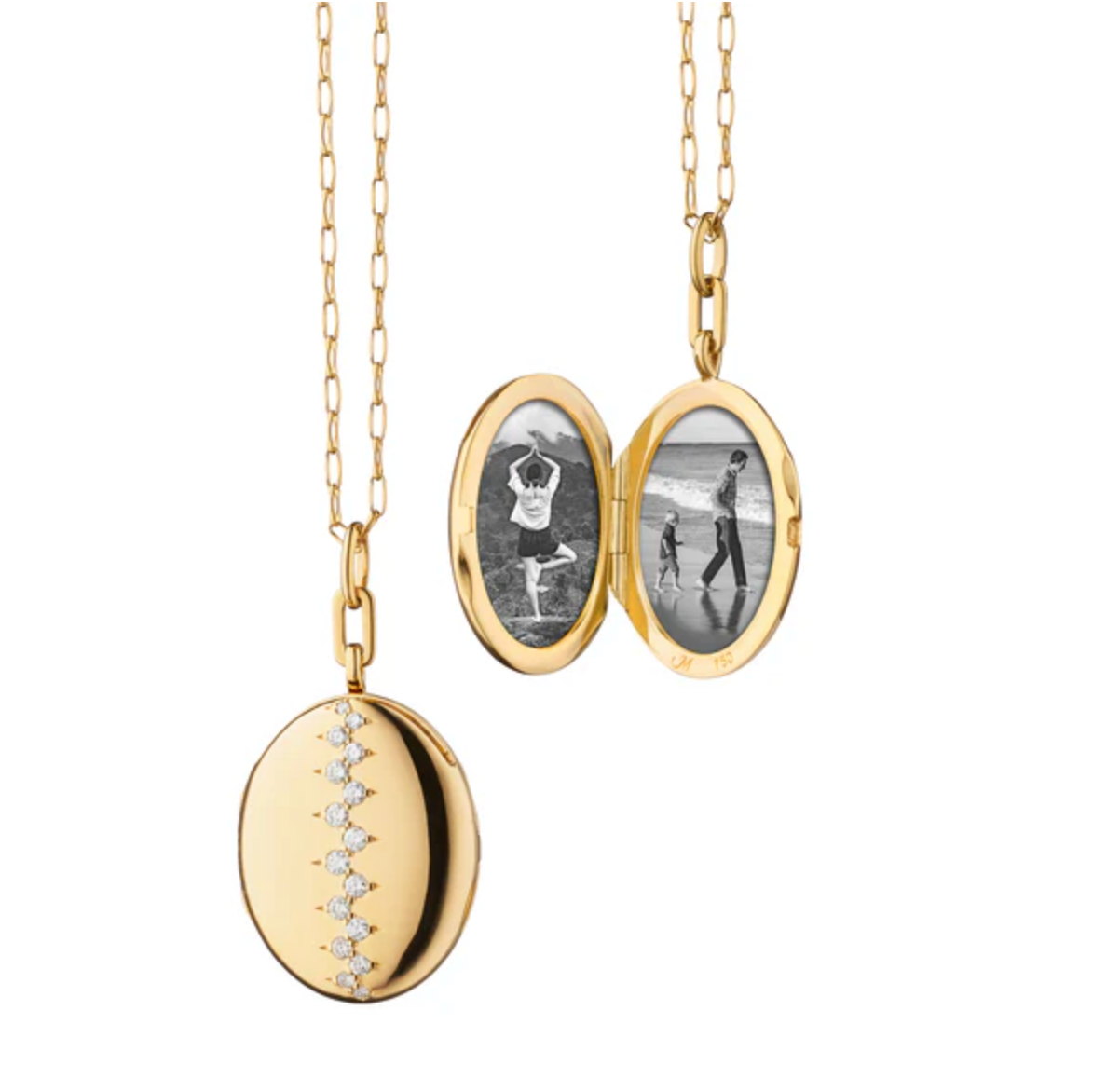 Monica Rich Kosann Necklaces and Pendants Monica Rich Kosann 18k Yellow Gold Catherine Staggered Diamond Locket