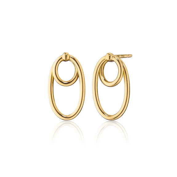 Monica Rich Kosann Earrings Monica Rich Kosann 18k Yellow Gold Double Oval Infinity Hoop Earrings