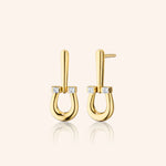 Monica Rich Kosann Earrings Monica Rich Kosann 18K Yellow Gold Horseshoe Earrings with Princess-Cut Diamonds