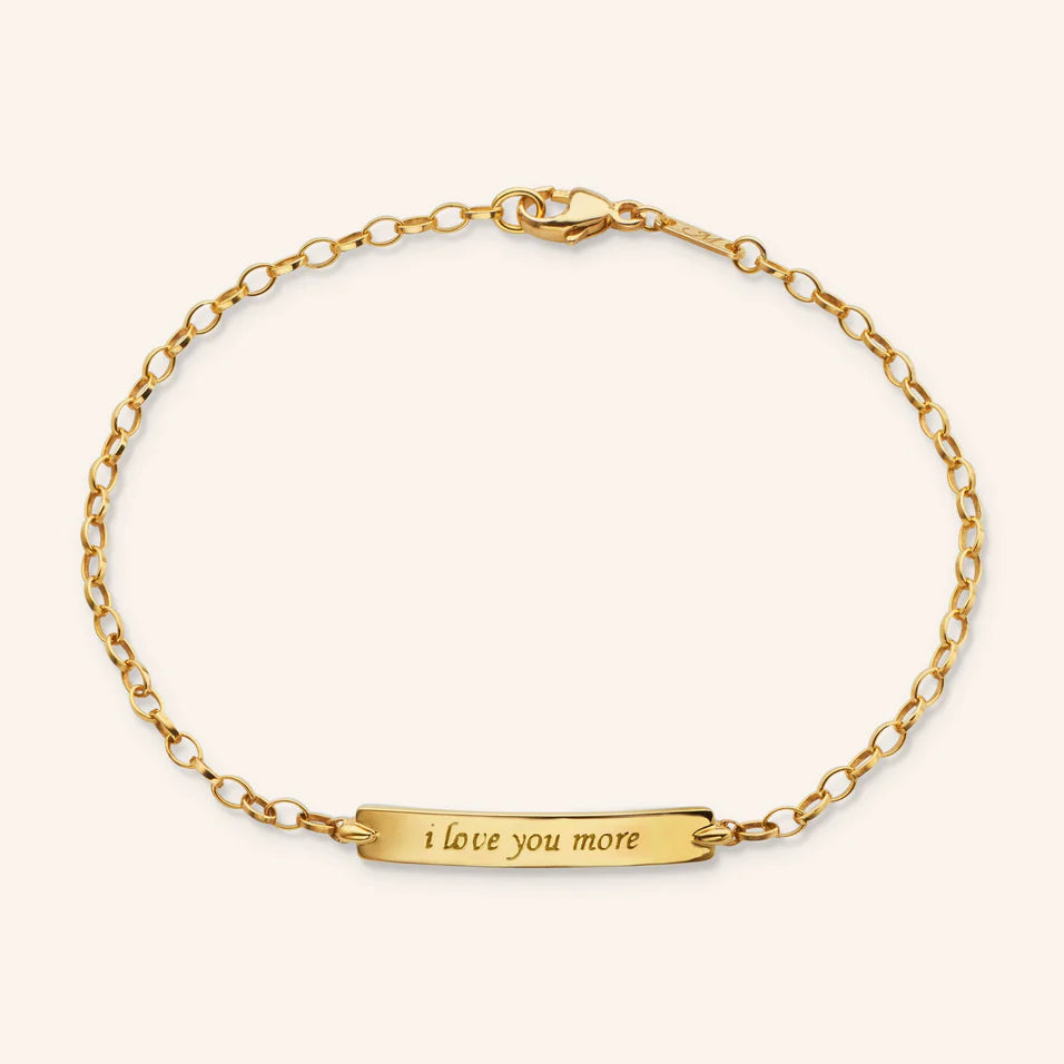 Monica Rich Kosann Bracelet Monica Rich Kosann 18K Yellow Gold "I Love You More" Petite Poesy Chain Bracelet