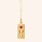 Monica Rich Kosann Charm Monica Rich Kosann 18k Yellow Gold “Love You to the Moon and Back” Red Enamel Heart & Diamond Moon Necklace