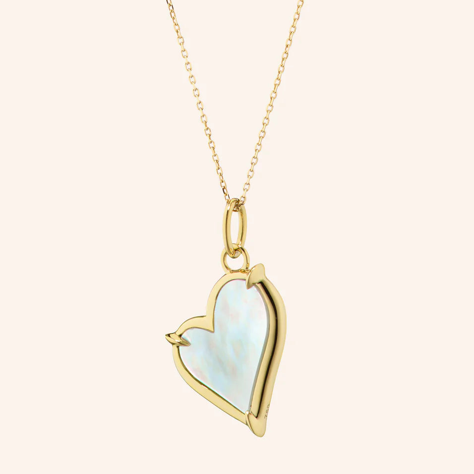 Monica Rich Kosann Necklaces and Pendants Monica Rich Kosann 18k Yellow Gold Mother of Pearl Heart Necklace