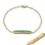 Monica Rich Kosann Bracelet Monica Rich Kosann 18k Yellow Gold Petite Poesy Carpe Diem Emerald Bracelet
