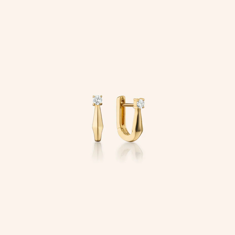 Monica Rich Kosann Earrings Monica Rich Kosann 18k Yellow Gold Petite "Points North" Diamond Earrings