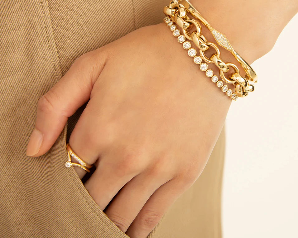 Monica Rich Kosann Bracelet Monica Rich Kosann 18k Yellow Gold Rosalind Link Bracelet