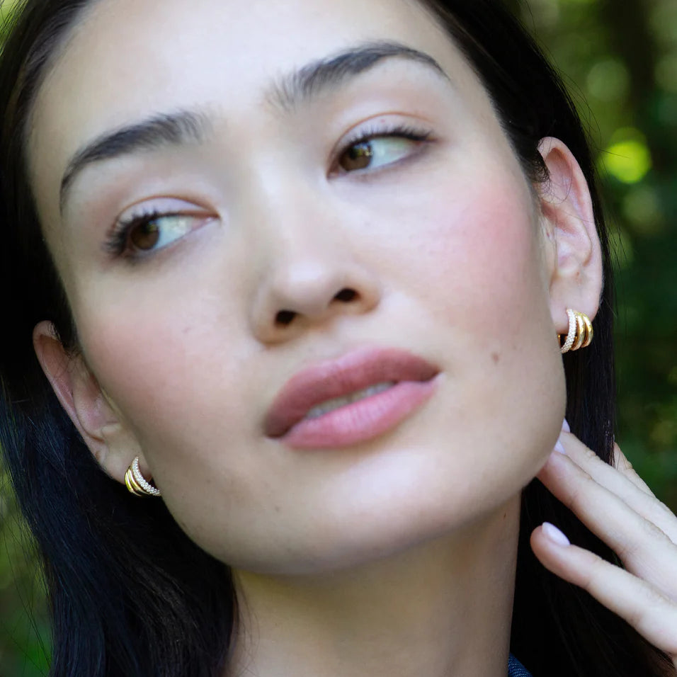 Monica Rich Kosann Earrings Monica Rich Kosann 18k Yellow Gold Saturn Rings Diamond Earrings