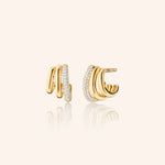 Monica Rich Kosann Earrings Monica Rich Kosann 18k Yellow Gold Saturn Rings Diamond Earrings