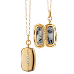 Monica Rich Kosann Necklaces and Pendants Monica Rich Kosann 18k Yellow Gold Slim Rectangle Diamond Kate Locket