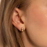 Monica Rich Kosann Earrings Monica Rich Kosann 18k Yellow Gold Small Perseverance Huggie Earrings