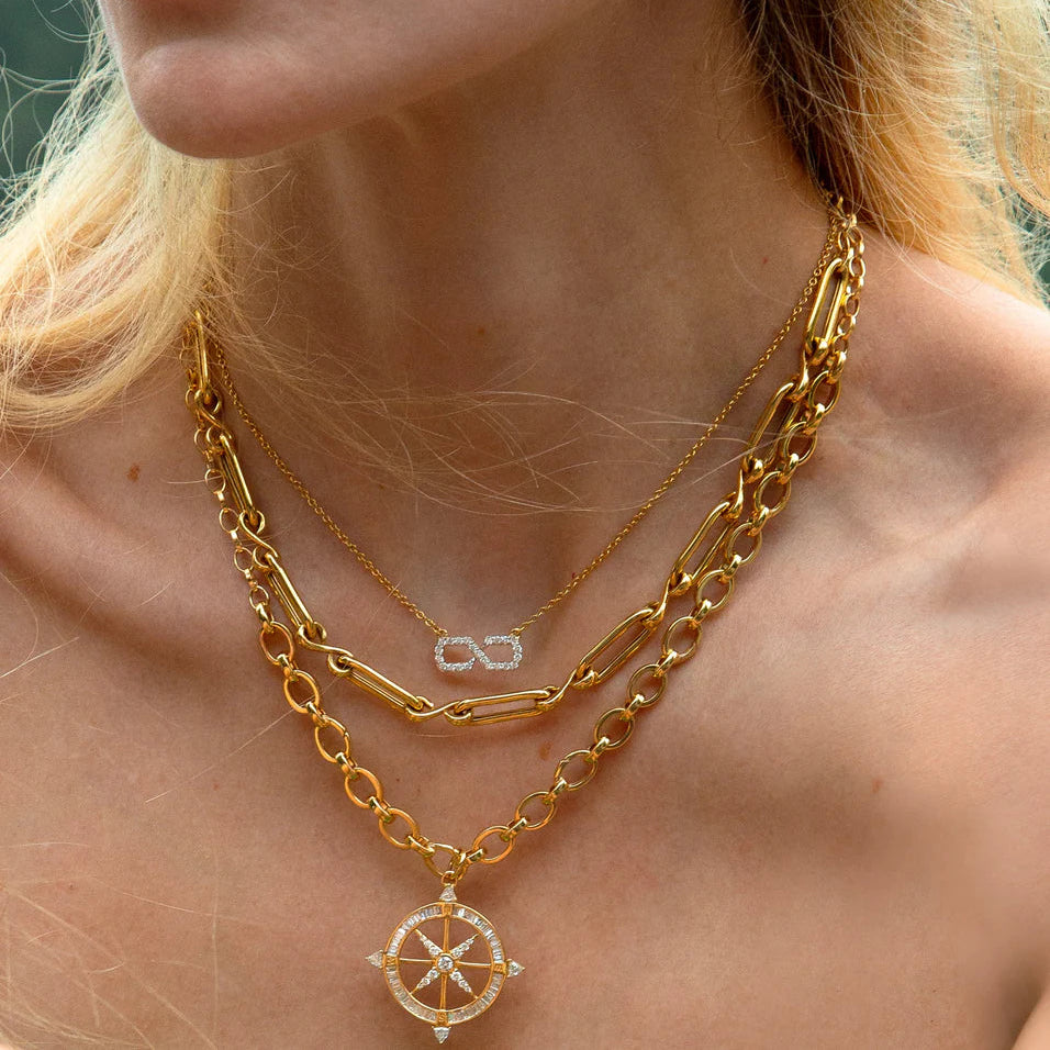 Monica Rich Kosann Necklaces and Pendants Monica Rich Kosann Adventure 18k Yellow Gold Diamond Compass Pendant