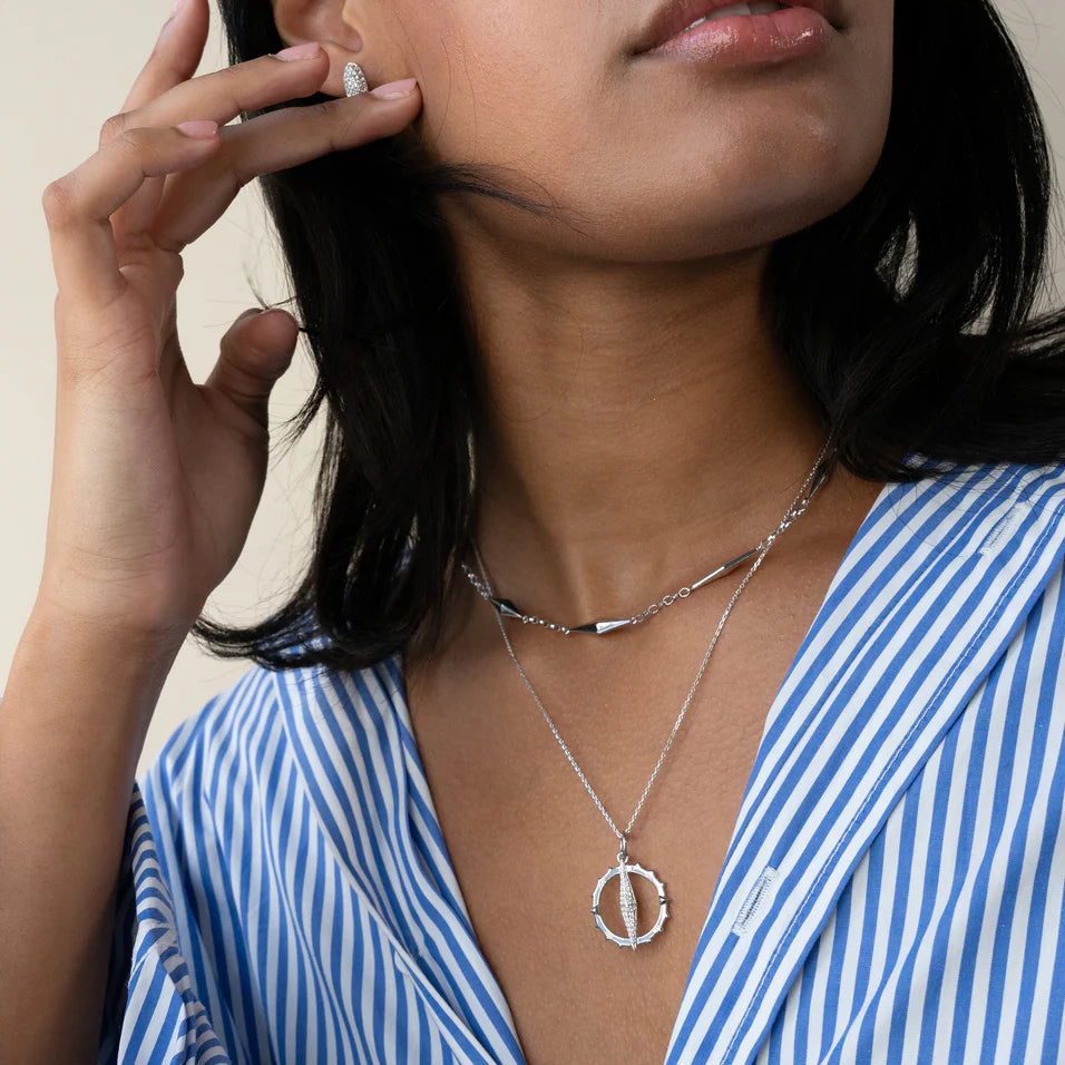 Monica Rich Kosann Necklaces and Pendants Monica Rich Kosann Large Points North Compass with Pavé White Sapphires