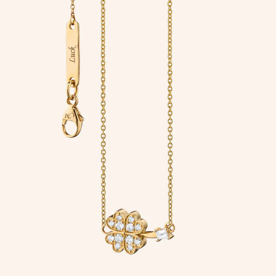 Monica Rich Kosann Monica Rich Kosann Luck Clover 18K Yellow Gold Diamond Necklace