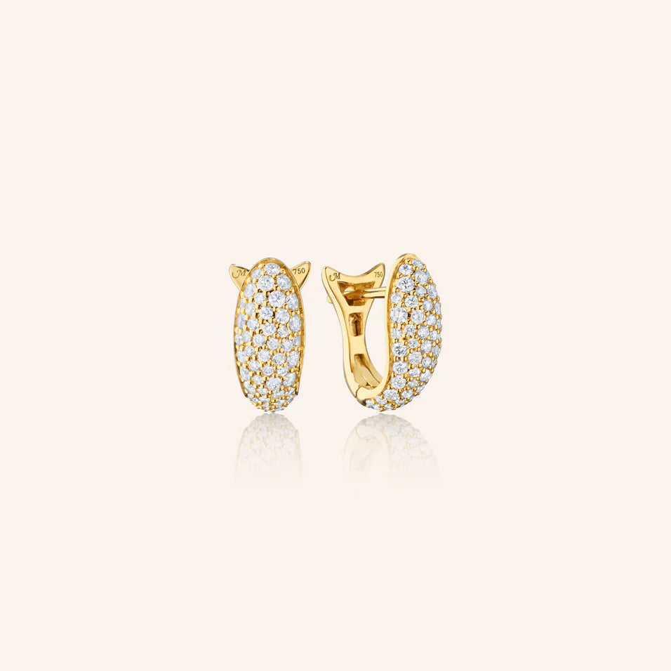 Monica Rich Kosann Earrings Monica Rich Kosann Perseverance 18k Yellow Gold Pavé Diamond Fish Earrings