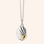 Monica Rich Kosann Necklaces and Pendants Monica Rich Kosann Sterling Silver and 18k Yellow Gold Neptune Shell Two-Tone Locket Necklace