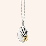 Monica Rich Kosann Necklaces and Pendants Monica Rich Kosann Sterling Silver and 18k Yellow Gold Neptune Shell Two-Tone Locket Necklace