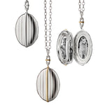 Monica Rich Kosann Necklaces and Pendants Monica Rich Kosann Sterling Silver and 18k Yellow Gold Two-Tone Four Image Pinstripe Locket