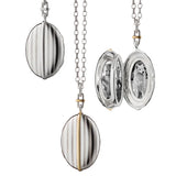 Monica Rich Kosann Necklaces and Pendants Monica Rich Kosann Sterling Silver and 18k Yellow Gold Two-Tone Four Image Pinstripe Locket