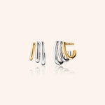 Monica Rich Kosann Earrings Monica Rich Kosann Sterling Silver and 18k Yellow Gold Two-Tone Rings of Saturn Earrings