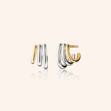 Monica Rich Kosann Earrings Monica Rich Kosann Sterling Silver and 18k Yellow Gold Two-Tone Rings of Saturn Earrings