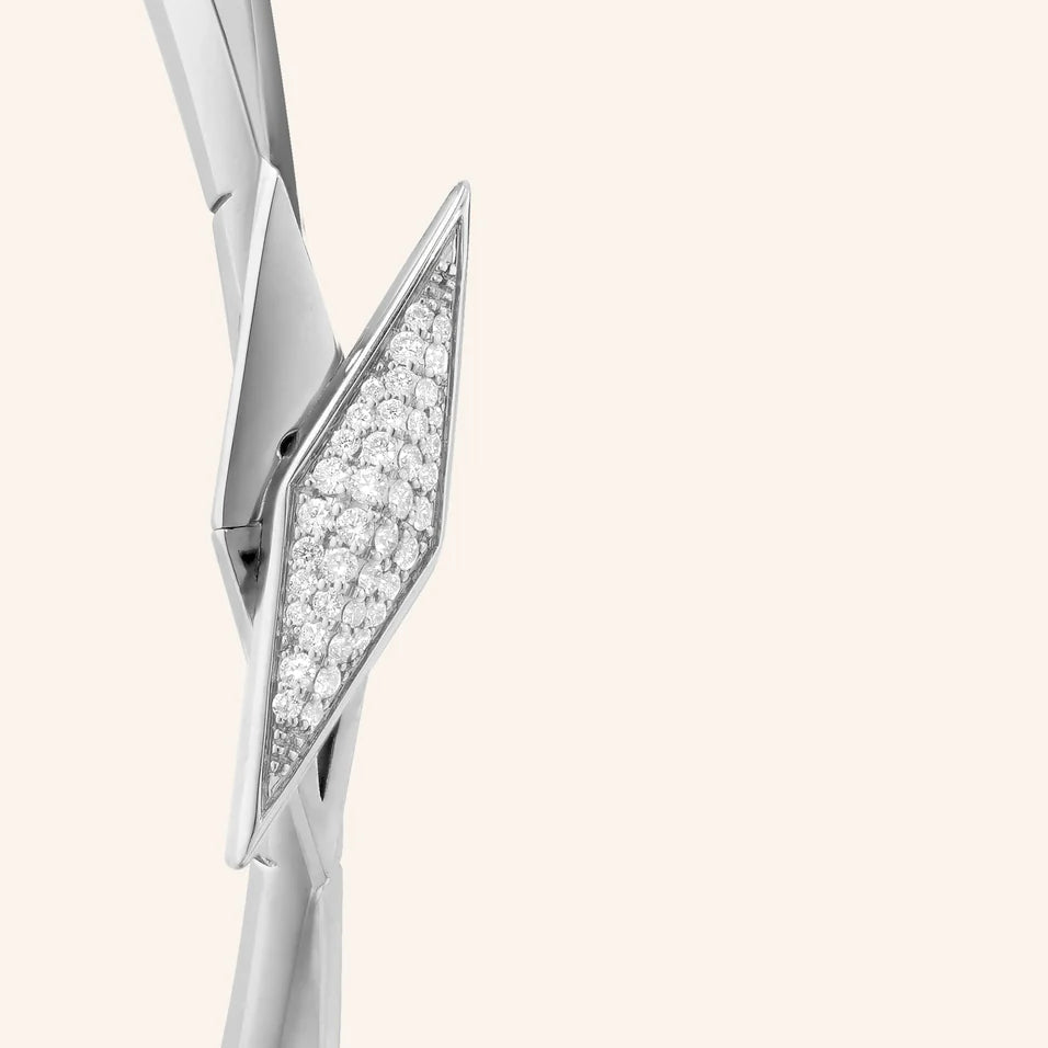 Monica Rich Kosann Bracelet Monica Rich Kosann Sterling Silver and White Sapphire Points North Bangle Bracelet