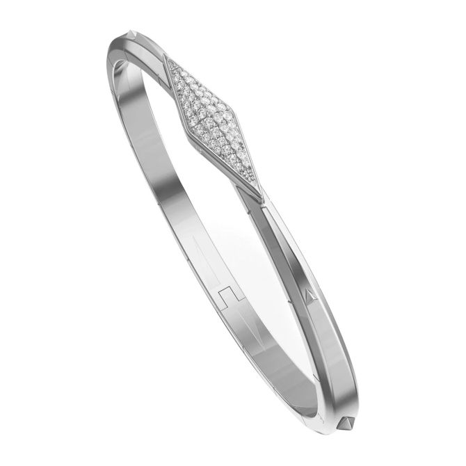 Monica Rich Kosann Bracelet Monica Rich Kosann Sterling Silver and White Sapphire Points North Bangle Bracelet