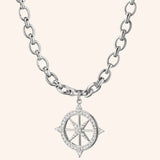 Monica Rich Kosann Necklaces and Pendants Monica Rich Kosann Sterling Silver Audrey Sapphire Compass Necklace