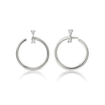 Monica Rich Kosann Earrings Monica Rich Kosann Sterling Silver Large Galaxy Hoop Earrings
