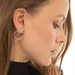 Monica Rich Kosann Earrings Monica Rich Kosann Sterling Silver Large Galaxy Hoop Earrings