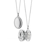Monica Rich Kosann Necklaces and Pendants Monica Rich Kosann Sterling Silver Midi Four Image Locket with a White Sapphire Border