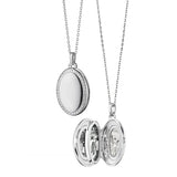 Monica Rich Kosann Necklaces and Pendants Monica Rich Kosann Sterling Silver Midi Four Image Locket with a White Sapphire Border
