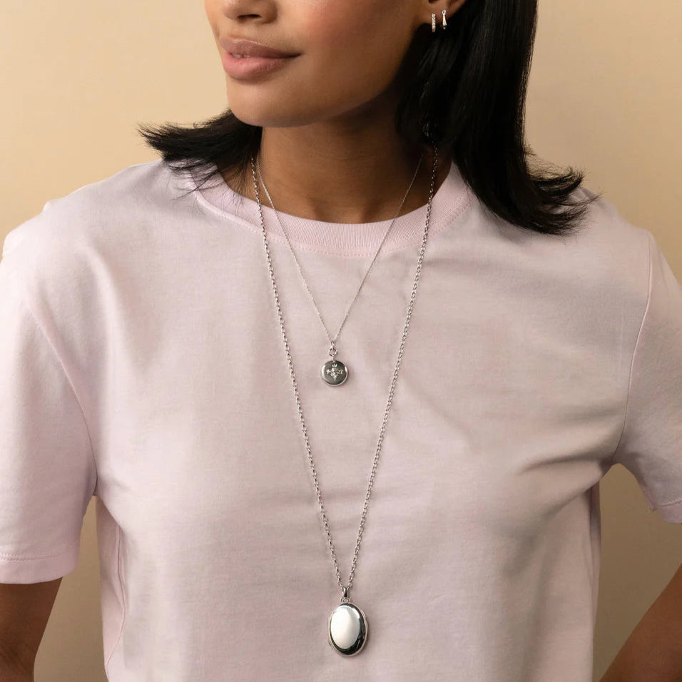 Monica Rich Kosann Necklaces and Pendants Monica Rich Kosann Sterling Silver Queen Bee Locket with White Sapphire