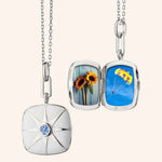Monica Rich Kosann Lockets Monica Rich Kosann Sterling Silver Sapphire & Enamel Locket Necklace
