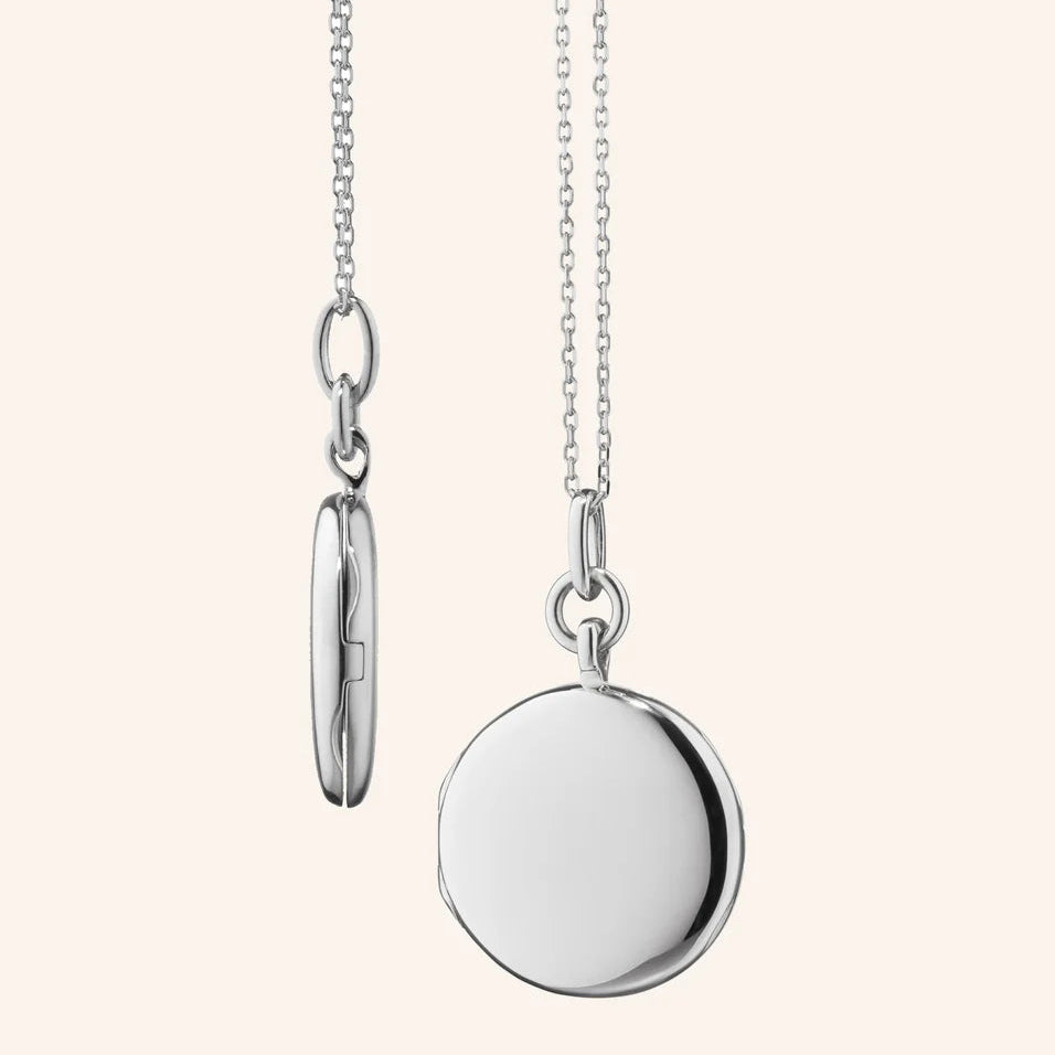 Monica Rich Kosann Necklaces and Pendants Monica Rich Kosann Sterling Silver Slim Round Quinn Locket Necklace
