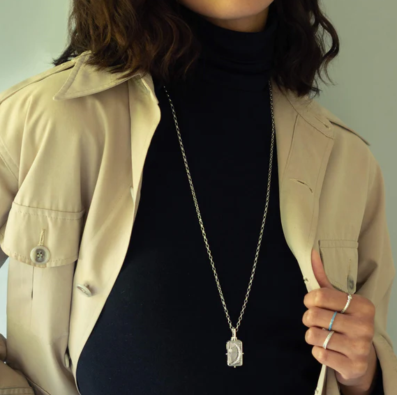Monica Rich Kosann Necklaces and Pendants Monica Rich Kosann Sterling Silver Sun, Moon and Stars Gate Locket with White Sapphires