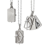 Monica Rich Kosann Necklaces and Pendants Monica Rich Kosann Sterling Silver Sun, Moon and Stars Gate Locket with White Sapphires