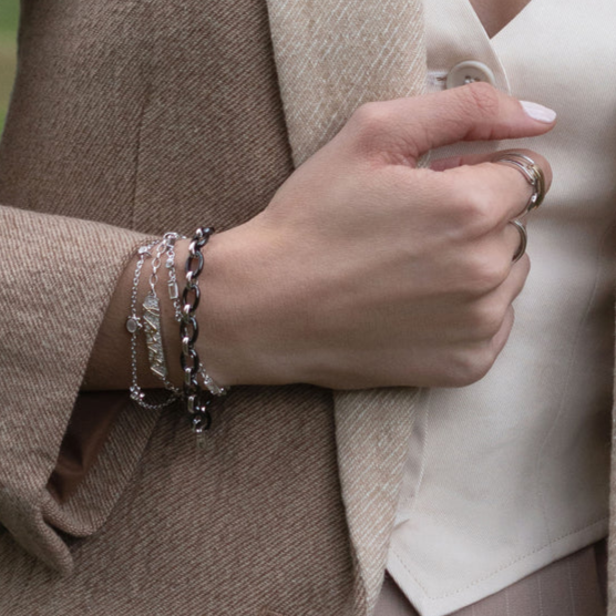 Monica Rich Kosann Bracelet Monica Rich Kosann Sterling Silver Sun, Moon and Stars Moonstone and White Sapphire Bracelet