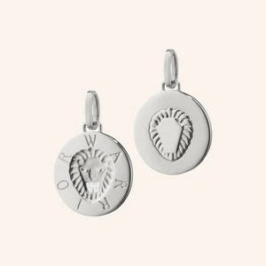 Monica Rich Kosann Necklaces and Pendants Monica Rich Kosann Sterling Silver “Warrior” White Sapphire Lion Intaglio Charm