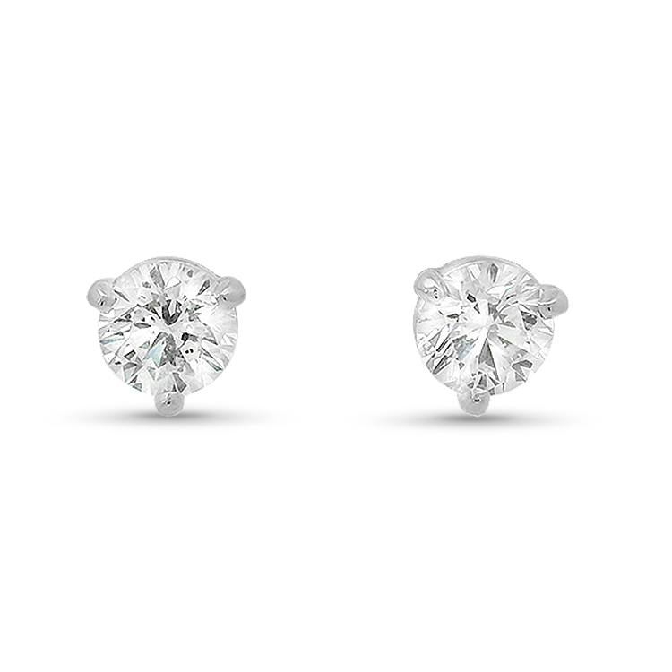 PAGE Estate Earring 1.05ctw Estate Martini Diamond Stud Earrings - White Gold