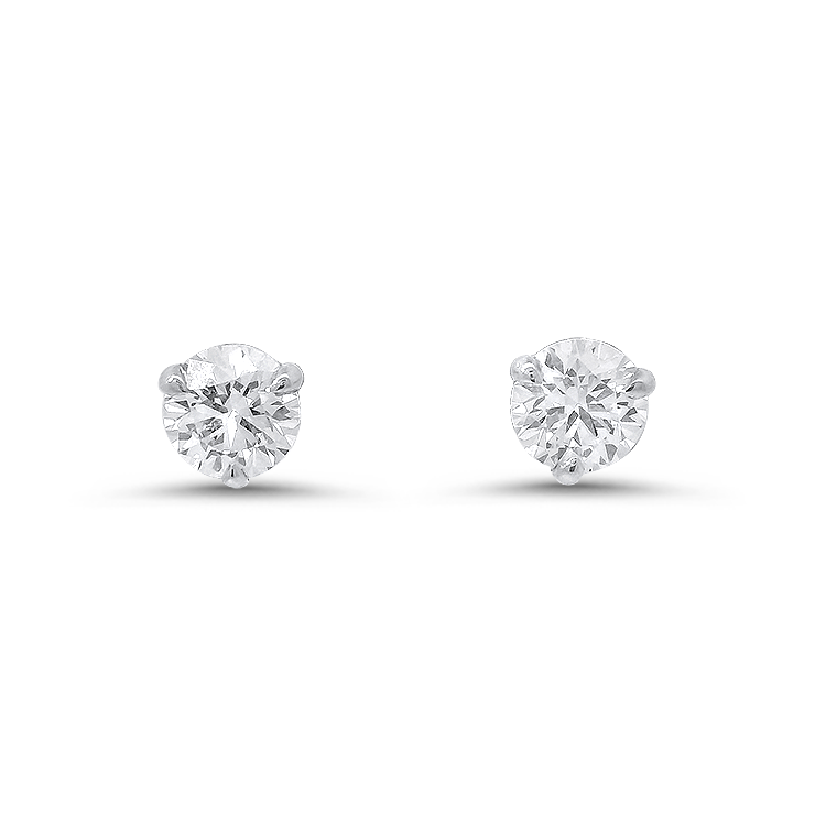 PAGE Estate Earrings 1.10cts Estate Hearts on Fire 18K White Gold Diamond Stud Earrings