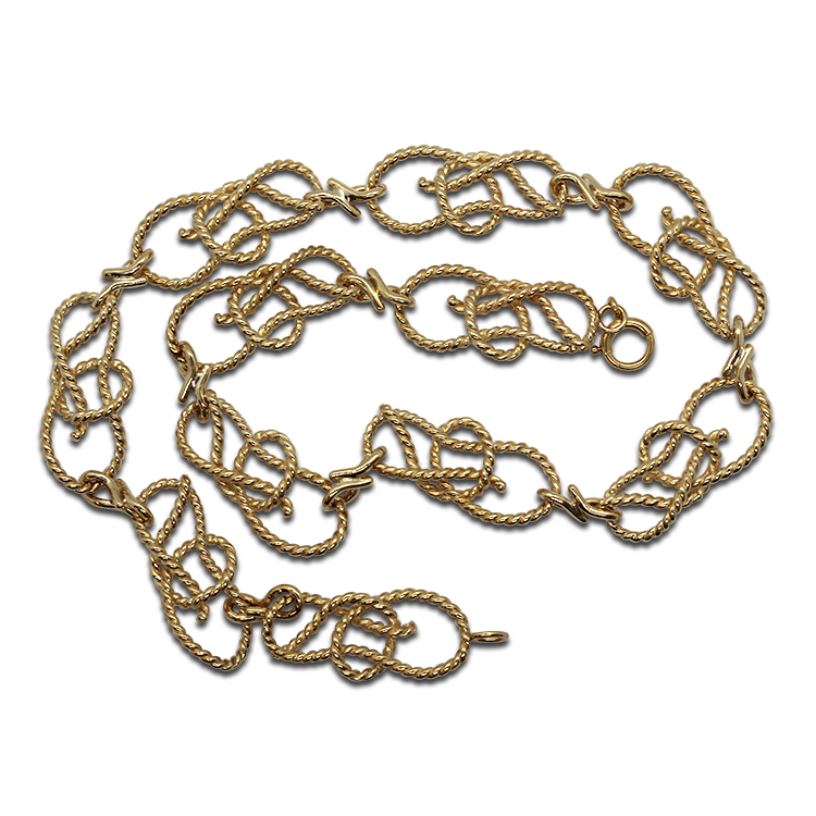 PAGE Estate Necklaces and Pendants 14k Yellow Gold A.G.A Correa "Bowline"  Necklace